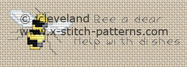 Bee Dishtowel Counted Cross Stitch Pattern, Download Printable