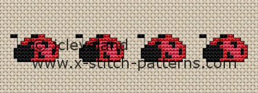 Ladybug Dishtowel Counted Cross Stitch Pattern, Download Printable