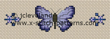 Butterfly Dishtowel Counted Cross Stitch Pattern, Download Printable