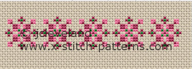 Pink Dishtowel Counted Cross Stitch Pattern, Download Printable