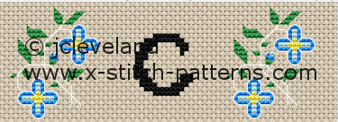 Blue Flower Dishtowel Counted Cross Stitch Patterns Download Printable