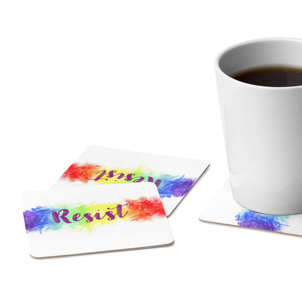 Resist Square Paper Coaster Set - 6pcs