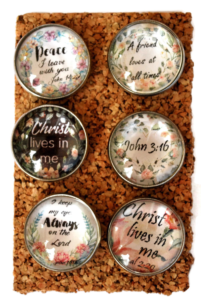 Christian Bible Verse Decorative Push Pins Thumbtacks and Corkboard