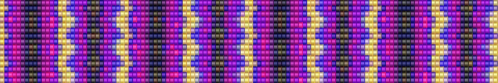 Purple and Yellow Stripe Seed Bead Loom Bracelet Pattern