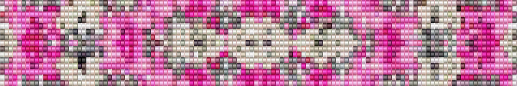 Pink, Grey, White Seed Bead Loom Bracelet Pattern