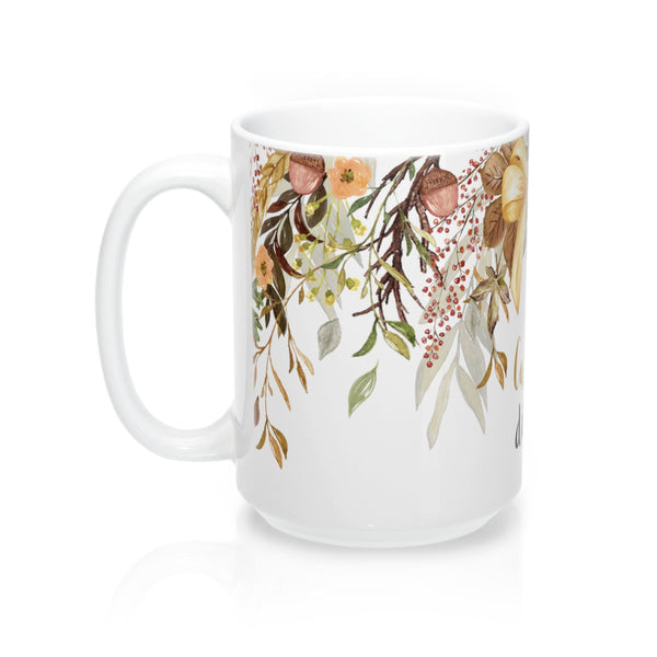 Carpe Diem Fall Flower and Bow Coffee Mug 15oz
