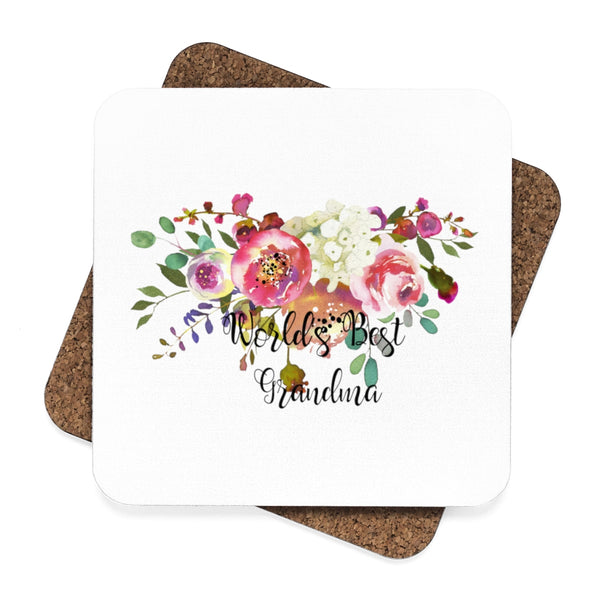 World's Best Grandma Square Hardboard Coaster Set - 4pcs