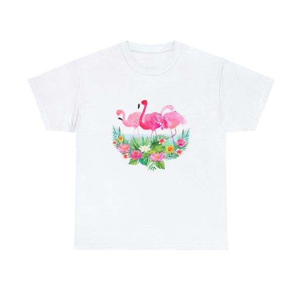 Tropical Pink Flamingo Florida T-Shirt – Unisex Heavy Cotton Tee