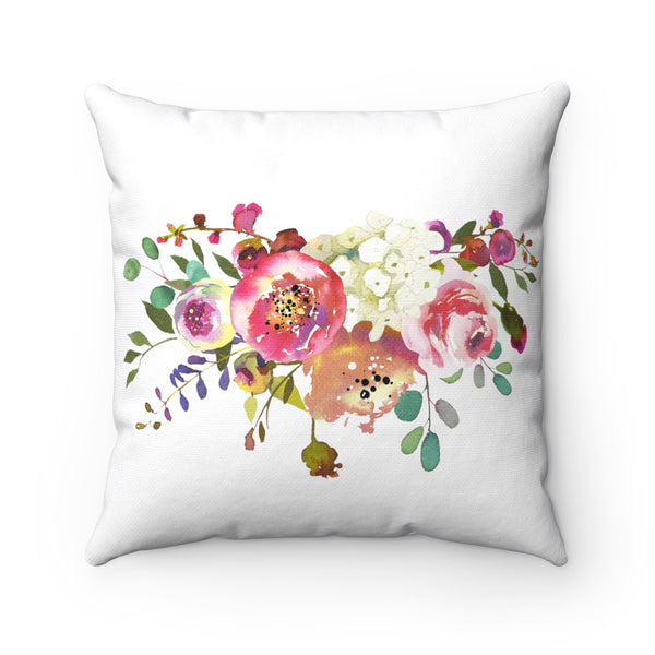 Pink Rose Spray Floral Throw Pillows, Decorative Home Decor 4 Sizes