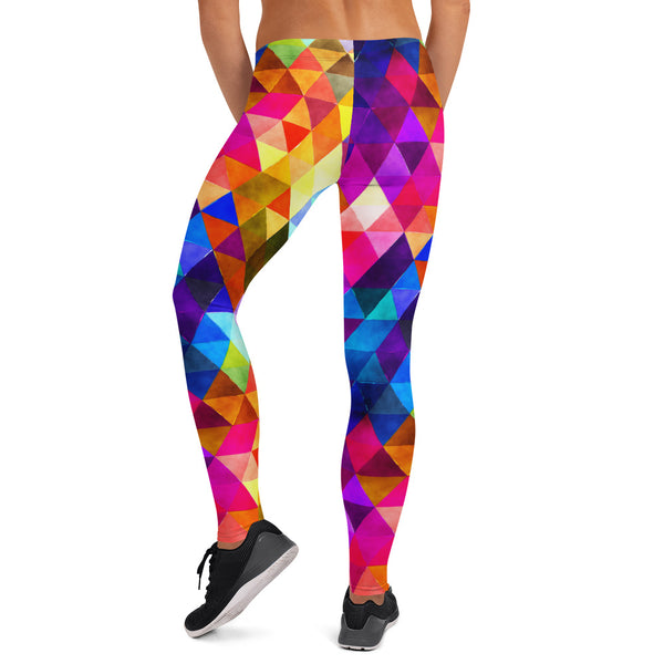 Colorful Triangle Shape Pattern Leggings for Women