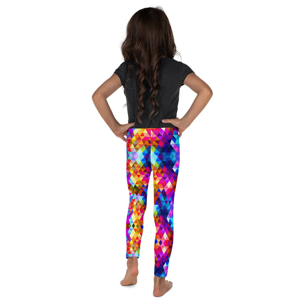 Colorful Triangle Shape Pattern Leggings for Little Girls Size 2T to 7