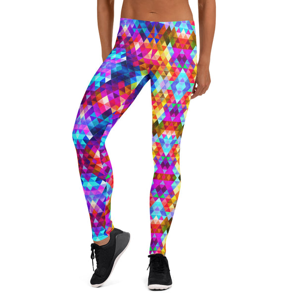 Colorful Triangle Shape Pattern Leggings for Women