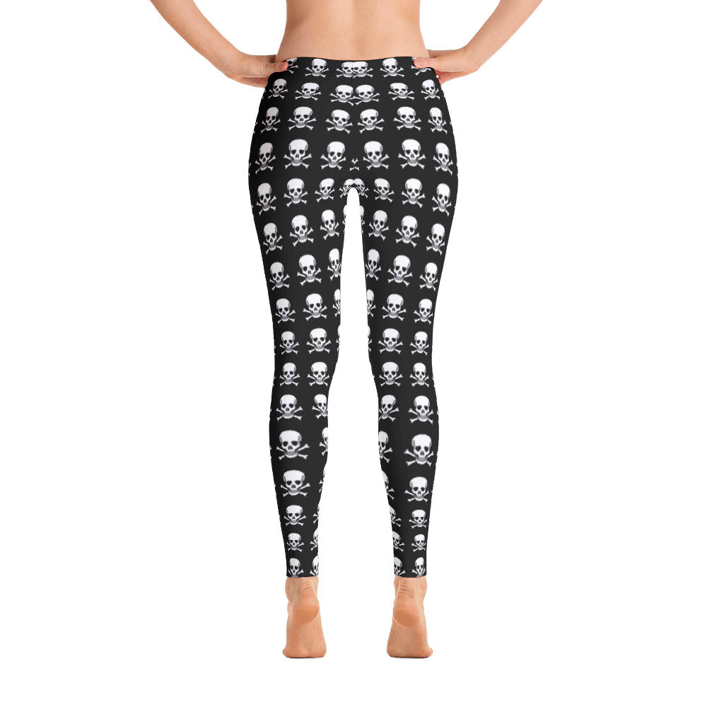 Skull Crossbones Leggings for Women, Yoga Pants