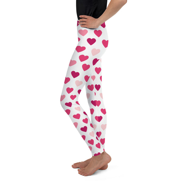 Valentine's Day Hearts Youth Leggings Sizes 8-20
