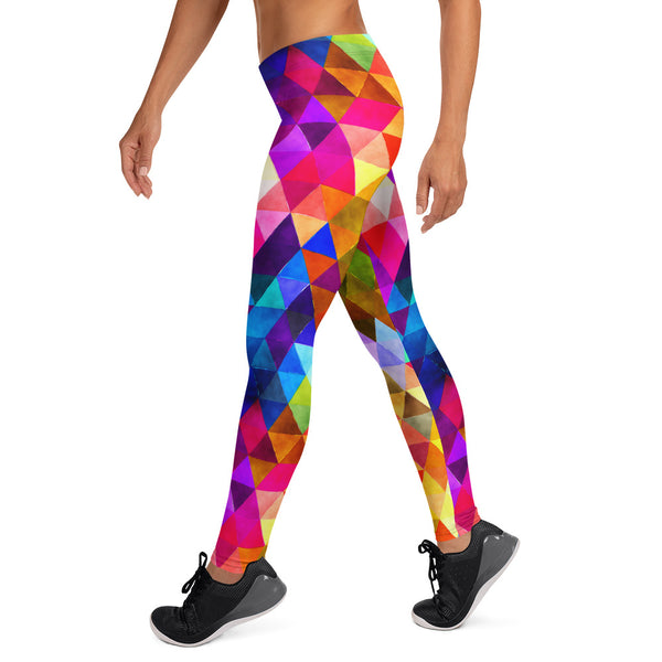 Colorful Triangle Shape Pattern Leggings for Women