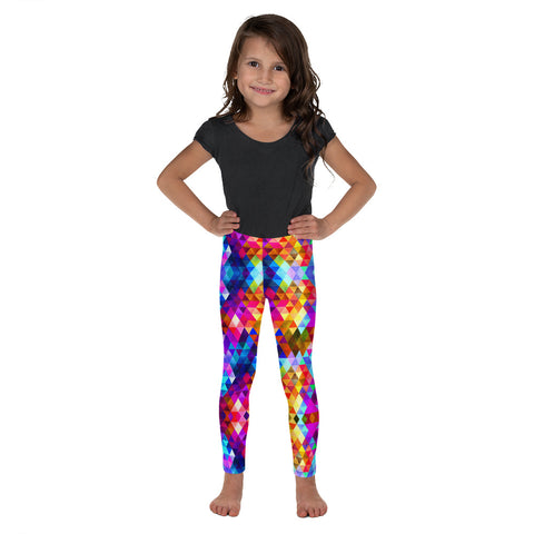 Colorful Triangle Shape Pattern Leggings for Little Girls Size 2T to 7