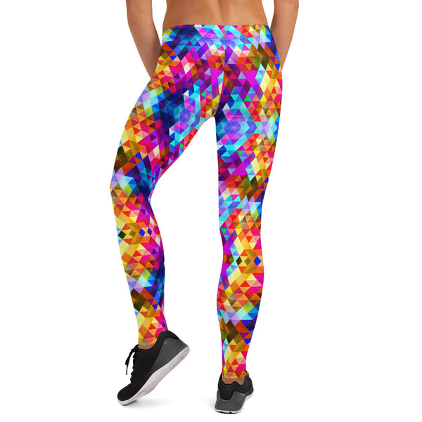 Colorful Triangle Shape Pattern Leggings for Women