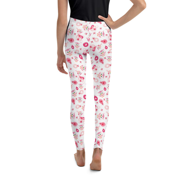 Valentine's Day Owl and Balloon Youth Leggings for Girls