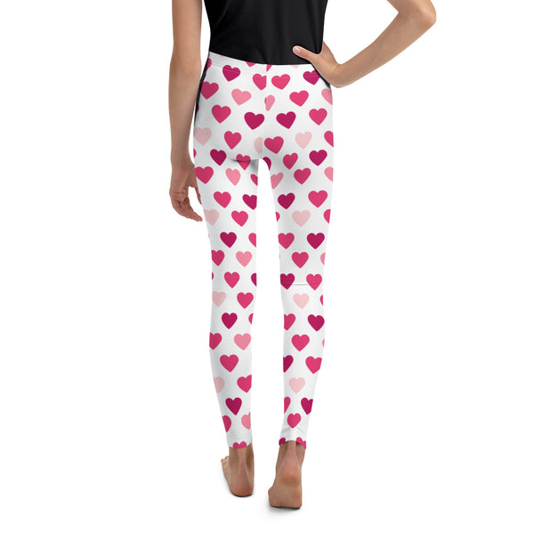 Valentine's Day Hearts Youth Leggings Sizes 8-20