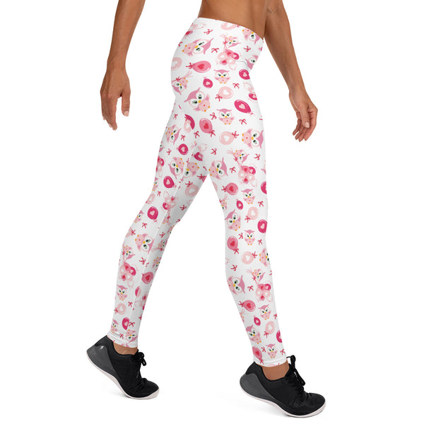 Valentine's Day Owl and Balloon Leggings for Women