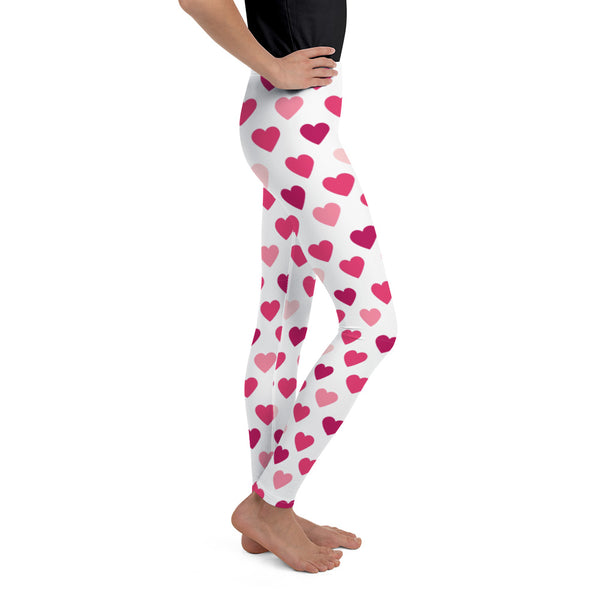 Valentine's Day Hearts Youth Leggings Sizes 8-20