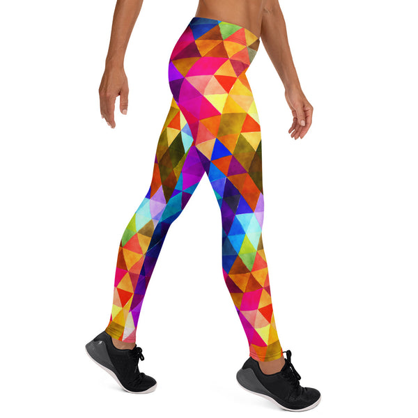 Colorful Triangle Shape Pattern Leggings for Women