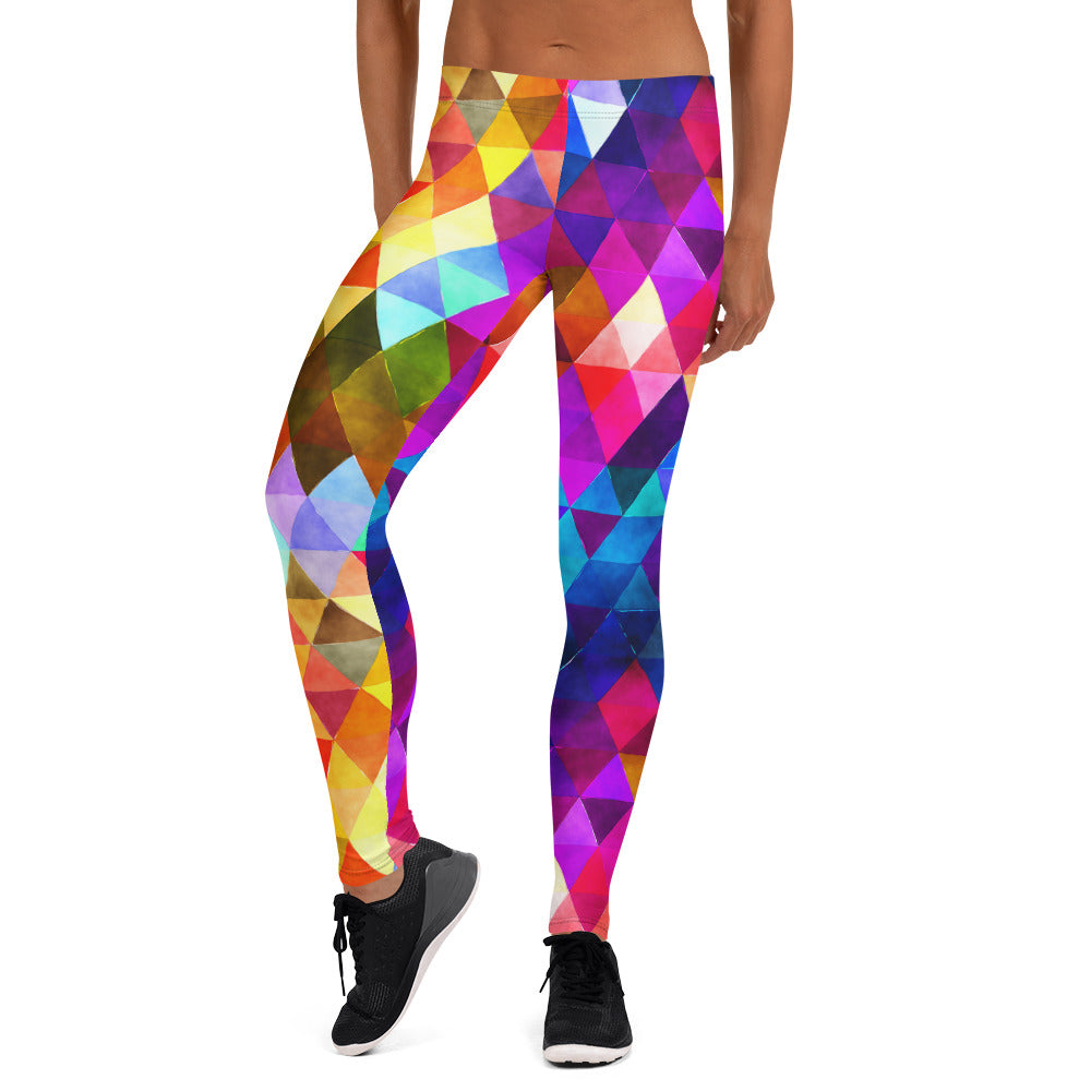 Colorful Triangle Shape Pattern Leggings for Women