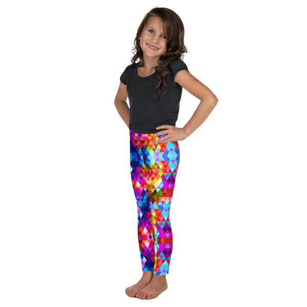Colorful Triangle Shape Pattern Leggings for Little Girls Size 2T to 7