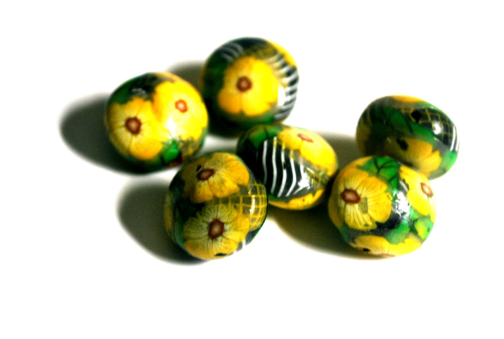 Handmade Polymer Clay Coin Bead Gallery - SOLD