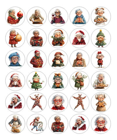 Collection of illustrated characters in various poses and outfits on a white background