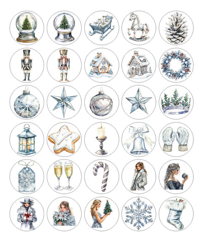 Collection of Christmas-themed illustrations on a white background