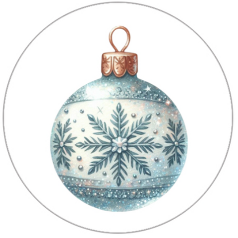 Decorative Christmas ball with snowflake design on a white background