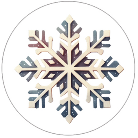 Colorful snowflake design on a white background