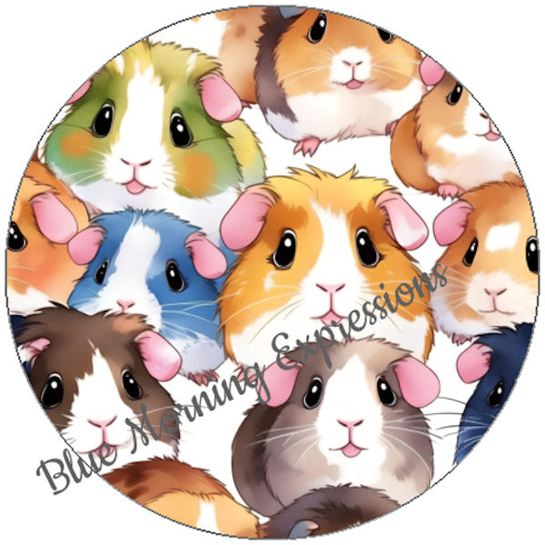 Handmade stickers with guinea pigs