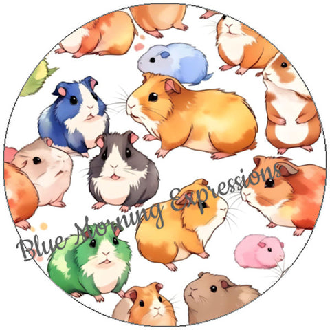 Handmade stickers with guinea pigs