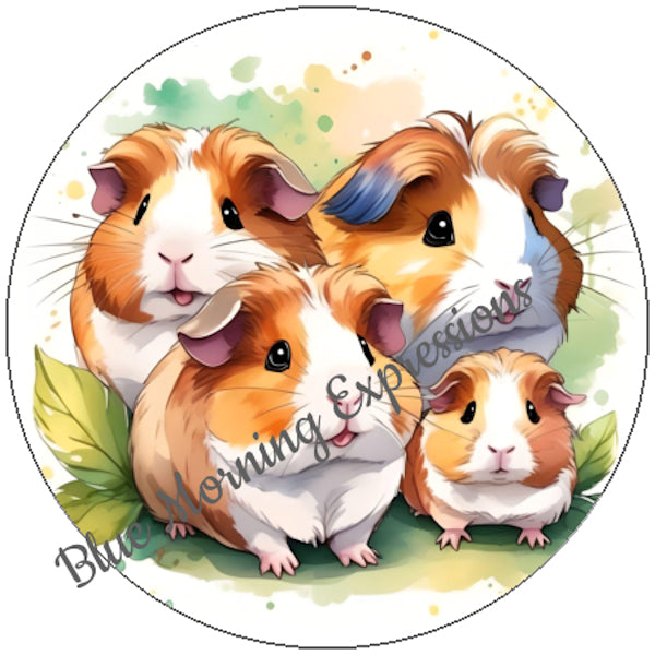 Guinea pig handmade stickers for scrapbooks, laptops, and planners