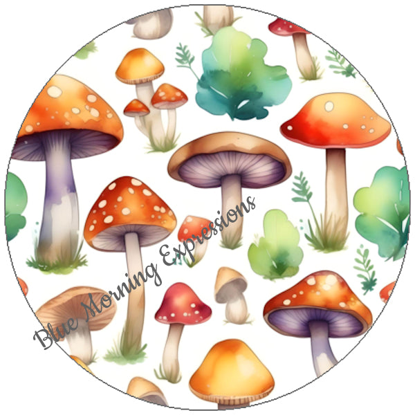 Handmade stickers mushrooms and toadstools