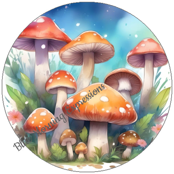 Handmade stickers mushrooms and toadstools