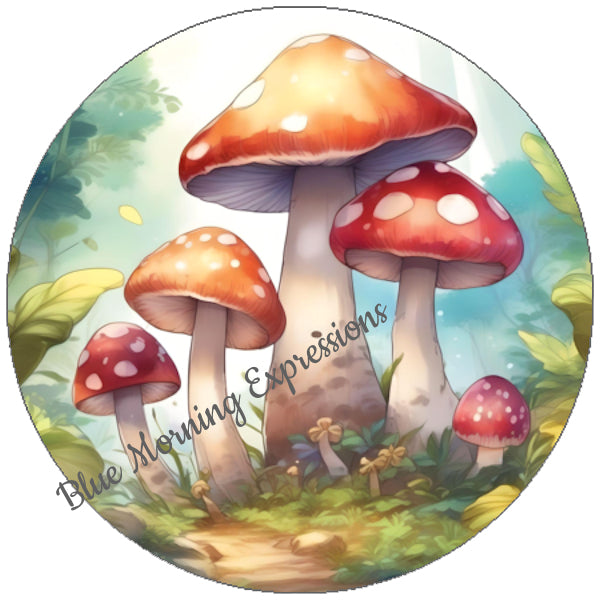 Handmade stickers with mushrooms and toadstools