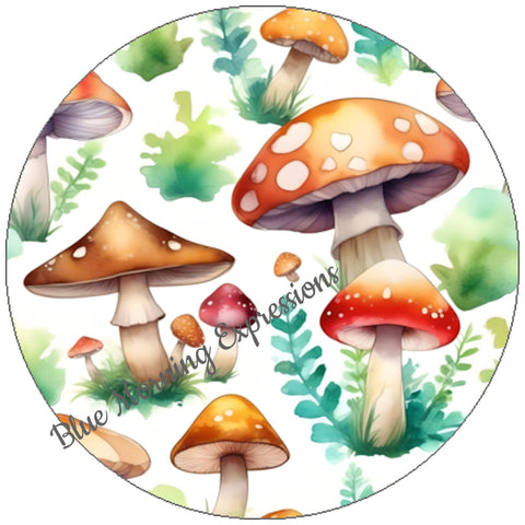 Handmade stickers with mushrooms and toadstools