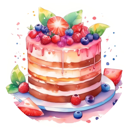 Delicious cake handmade stickers