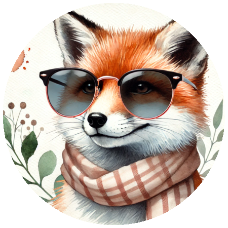 Fox handmade sticker 