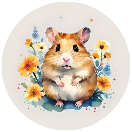 Handmade stickers with hamsters