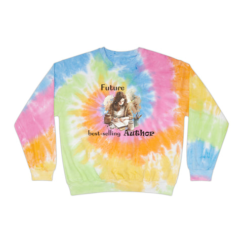 Gifts for Writers Future Best-Selling Author Unisex Tie-Dye Writer's Sweatshirt Multicolored