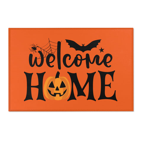 Bat Pumpkin Welcome Halloween Area Rug Home Décor Durable Colorful 