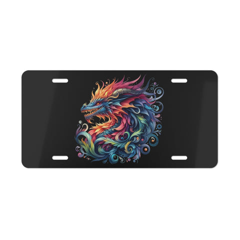 Colorful Dragon Swirl Vanity Tag  Decorative Front License Plate