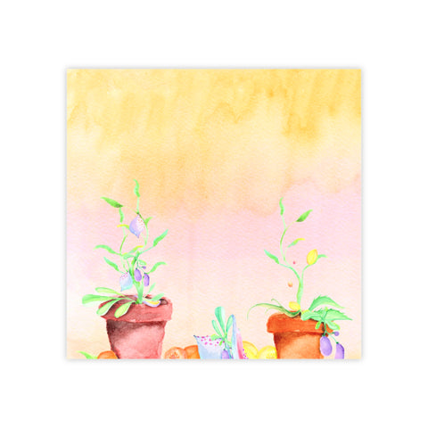 Watercolor Flower Pot for Gardener Post-it® Note Pads Reminders