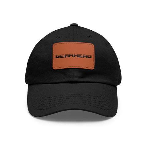 Gifts for Gearheads Hat with Leather Patch (Rectangle) Trucker Ball Cap for Men