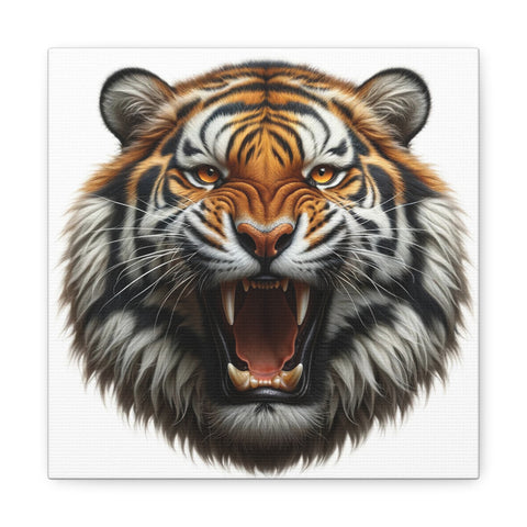 Snarling Tiger 10x10 Canvas Gallery Wraps Wall Art Home Decor Game Room