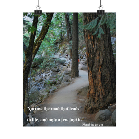 Bible Verse Poster Print, Nature Path Inspirational Yosemite Wall Art
